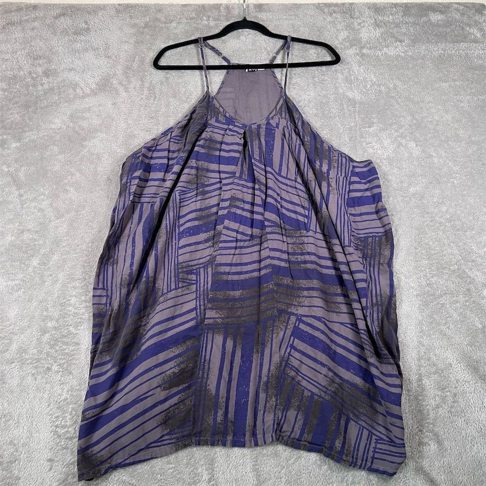 Roxy Women's Purple Striped Tank Top Size M/L Adjustable Straps‎ Beach Casual